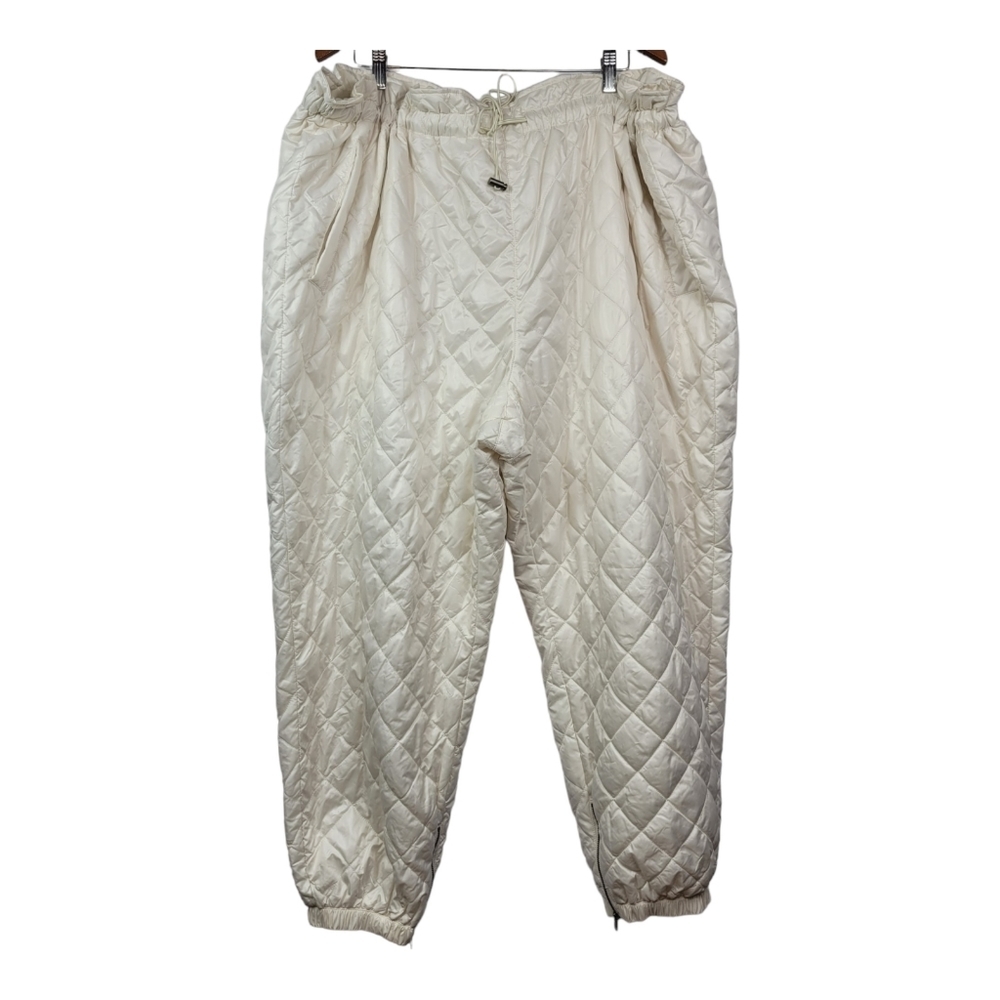 Women's quilted pants Future collective Kahlana Barfield Brown 3X off white